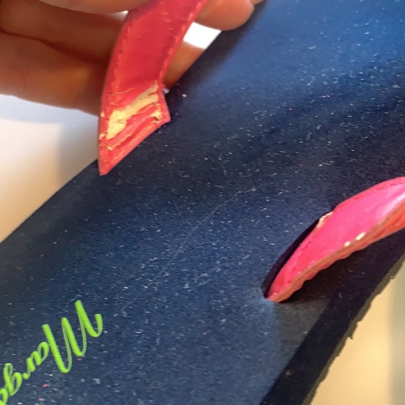 Margaritaville Navy & Pink flip flops size M / 9 - Picture 7 of 11